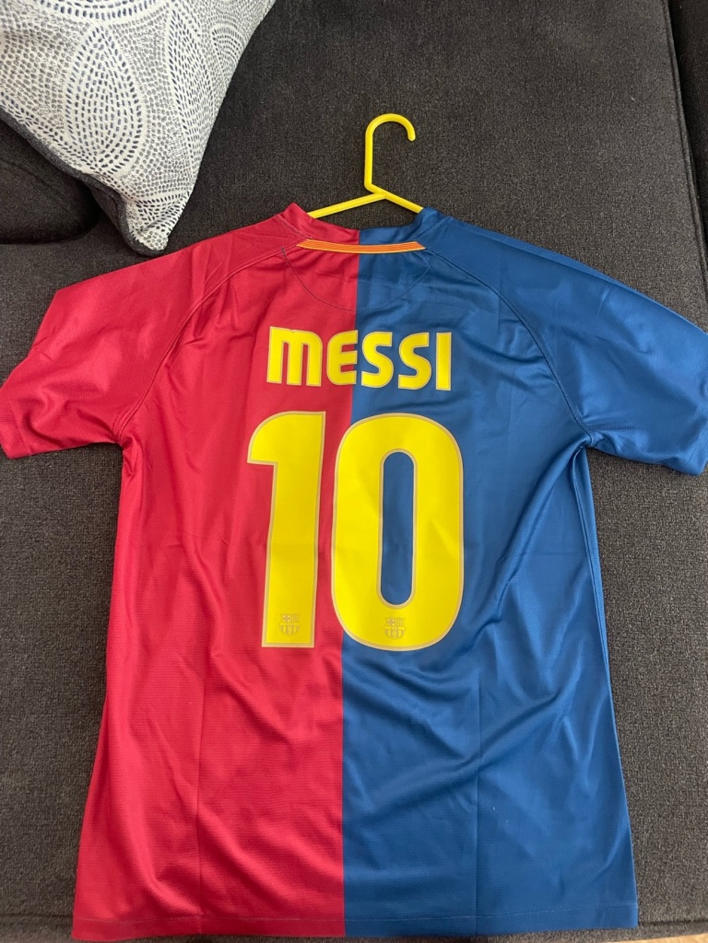 Lionel Messi #10 Red & Blue Soccer Jersey 08/09
